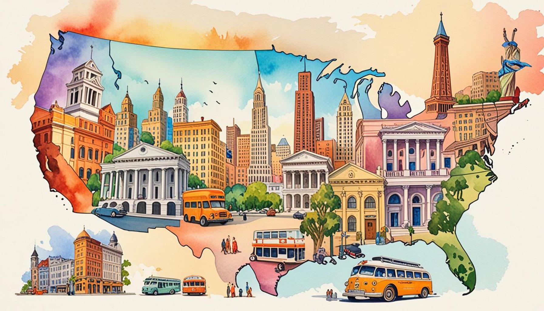 Historic Cities: Tourist Routes in Iconic Locations of America